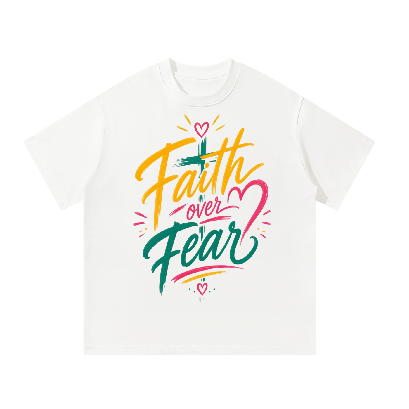 Faith Over Fear oversized Christian streetwear T-shirt