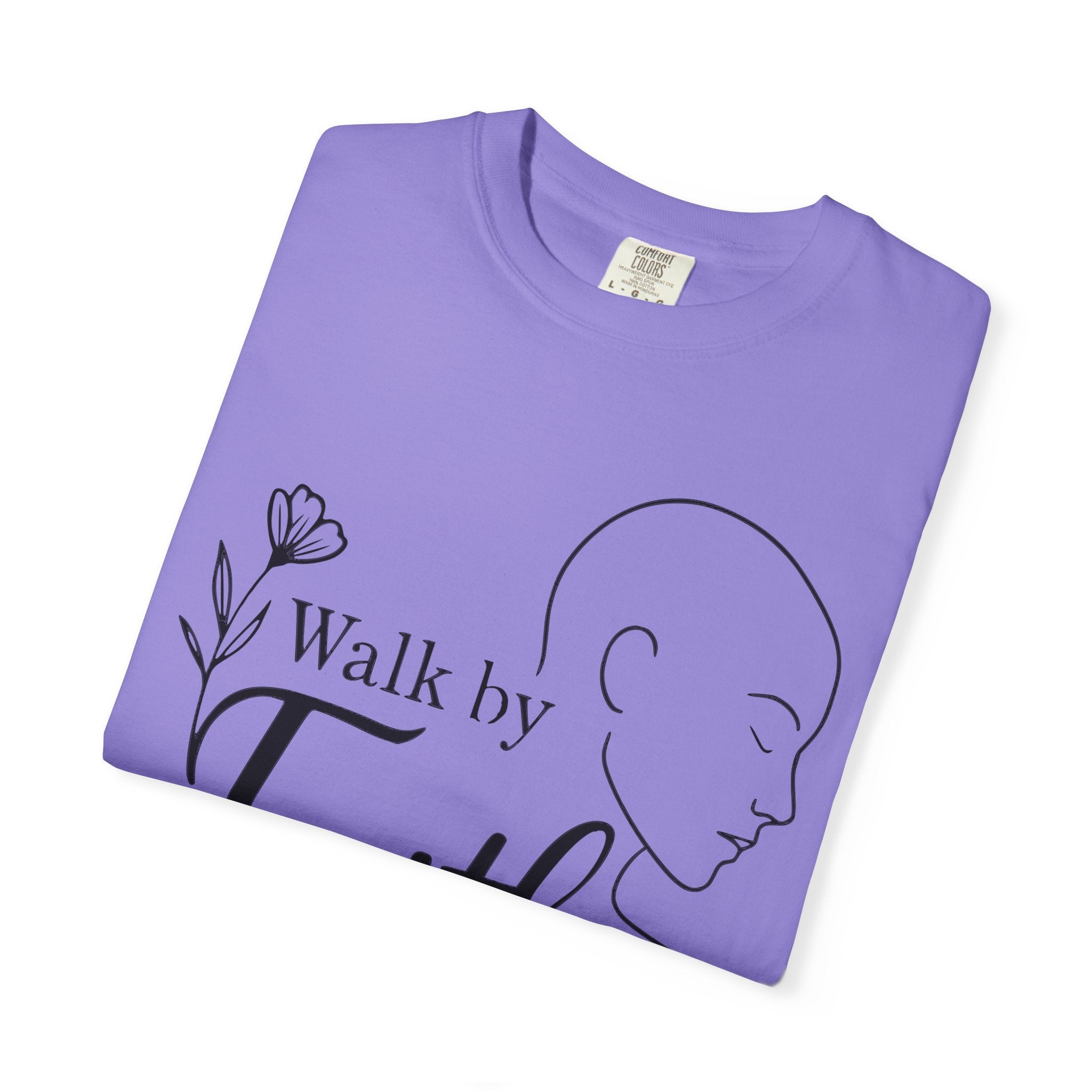 Walk by Faith minimalist Christian T-shirt inspired by 2 Corinthians 5:7