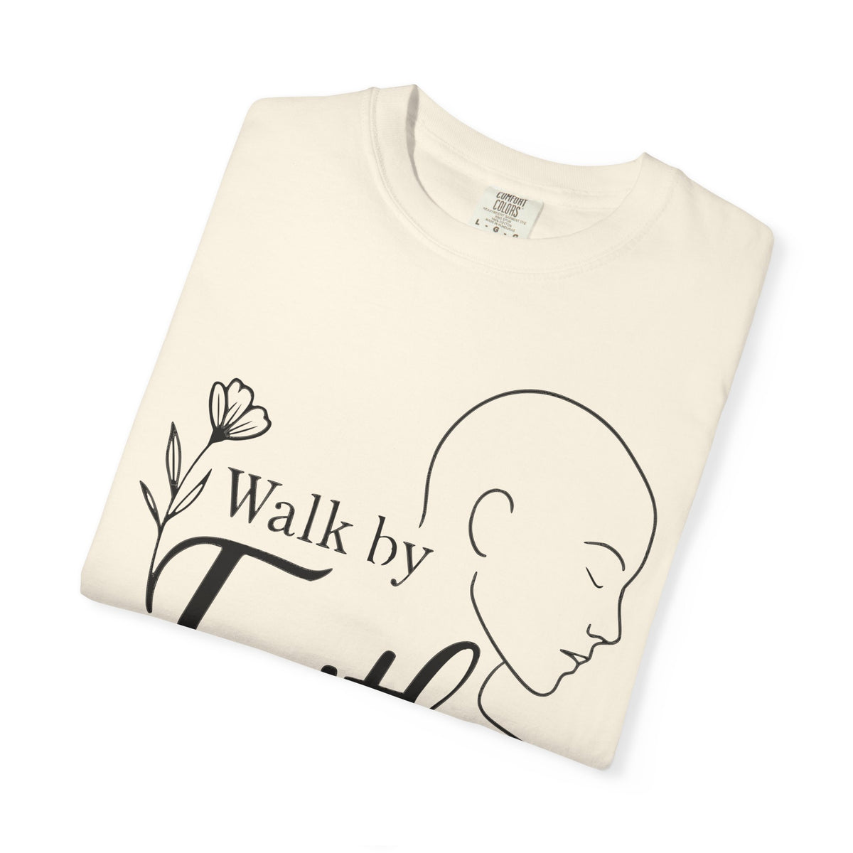 Walk by Faith minimalist Christian T-shirt inspired by 2 Corinthians 5:7