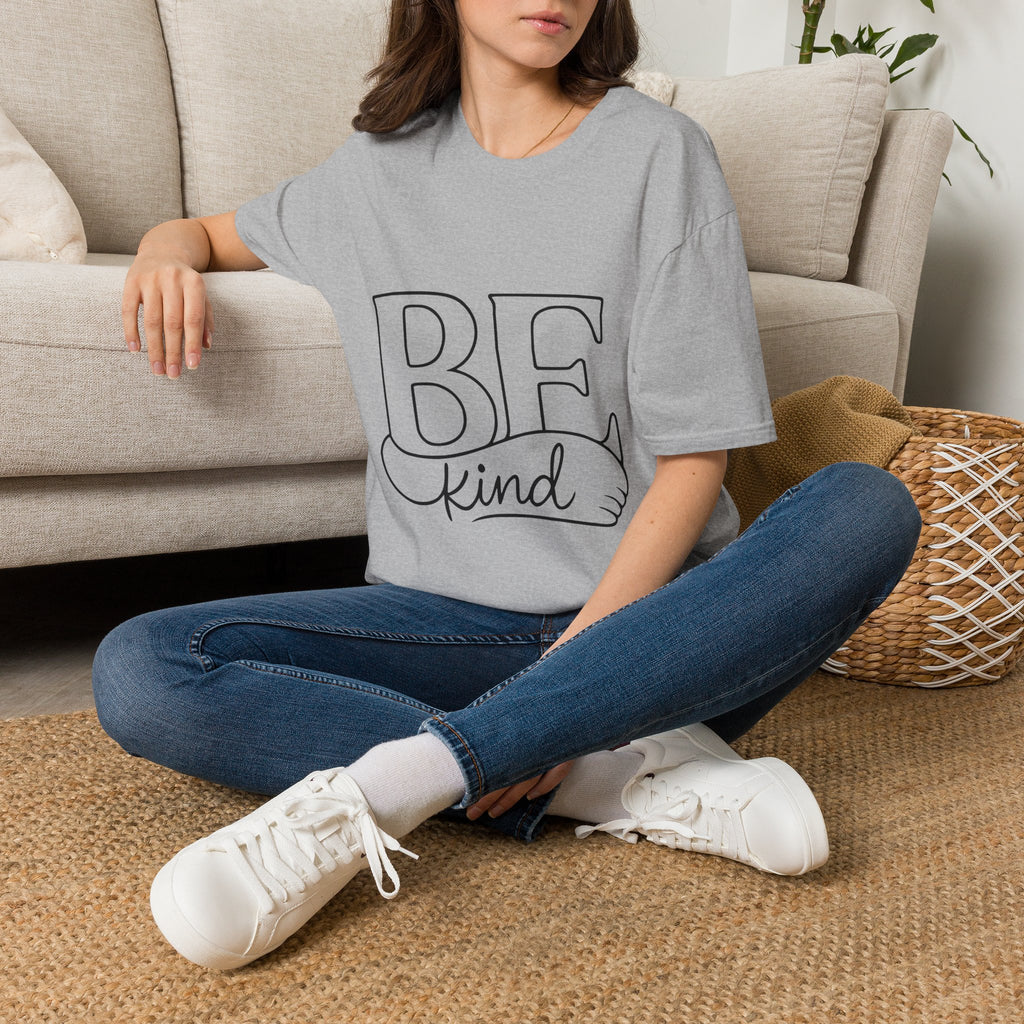 T-Shirt - BE Kind Outline Graphic Tee — Positive Message, Casual Everyday Wear