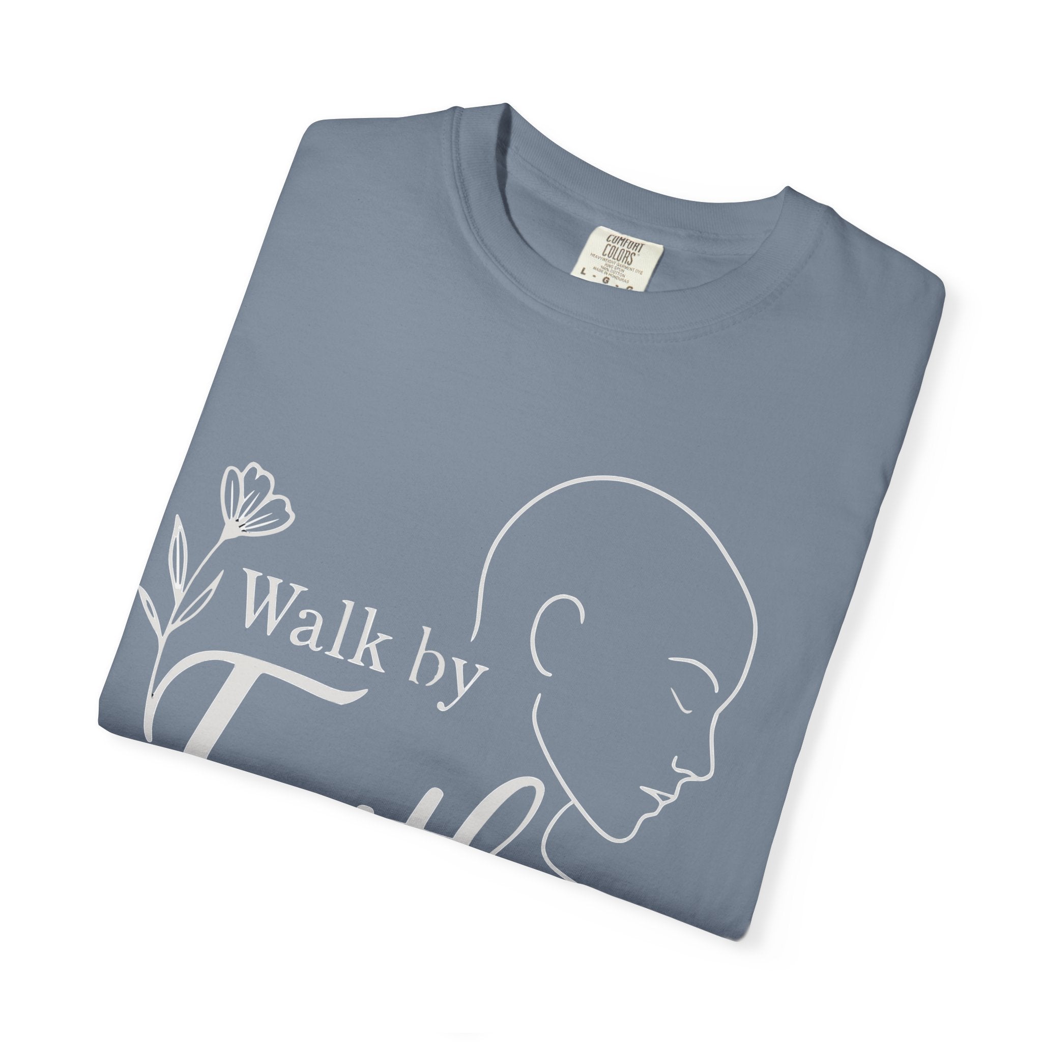 Walk by Faith minimalist Christian T-shirt inspired by 2 Corinthians 5:7