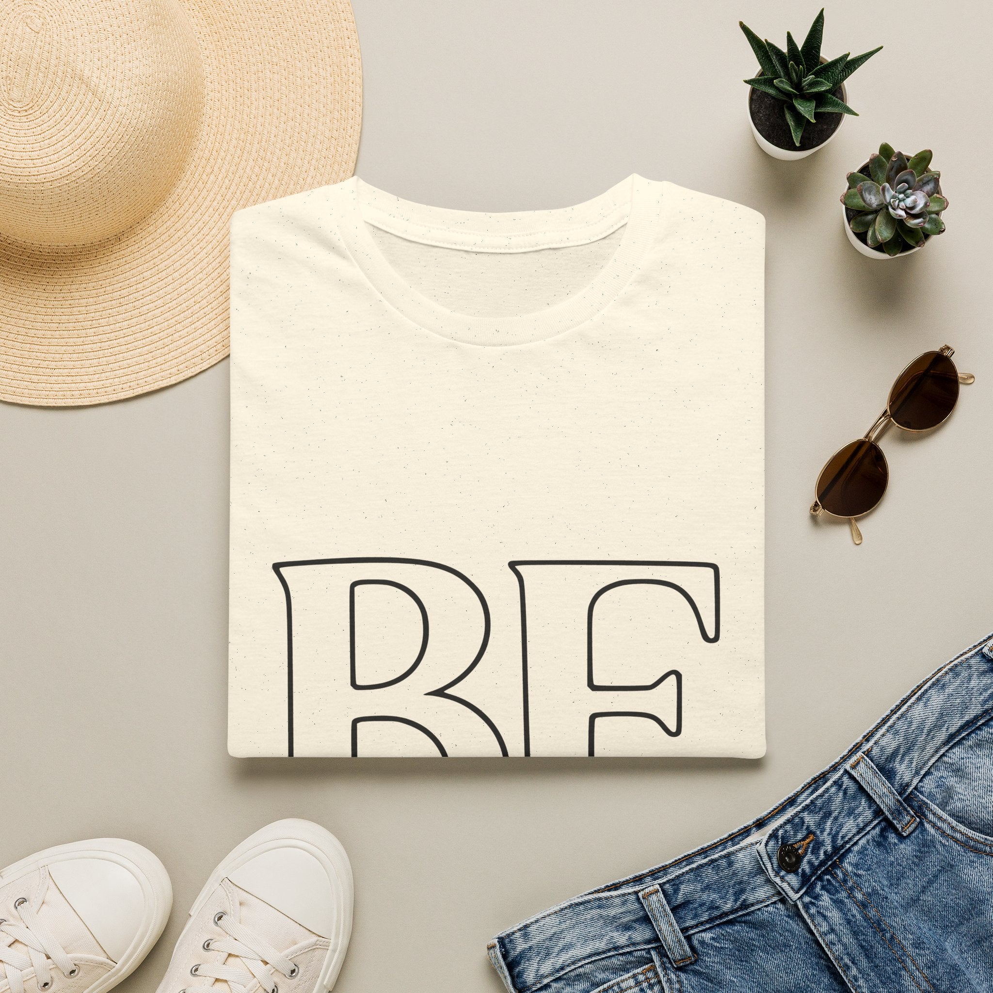 T-Shirt - BE Kind Outline Graphic Tee — Positive Message, Casual Everyday Wear