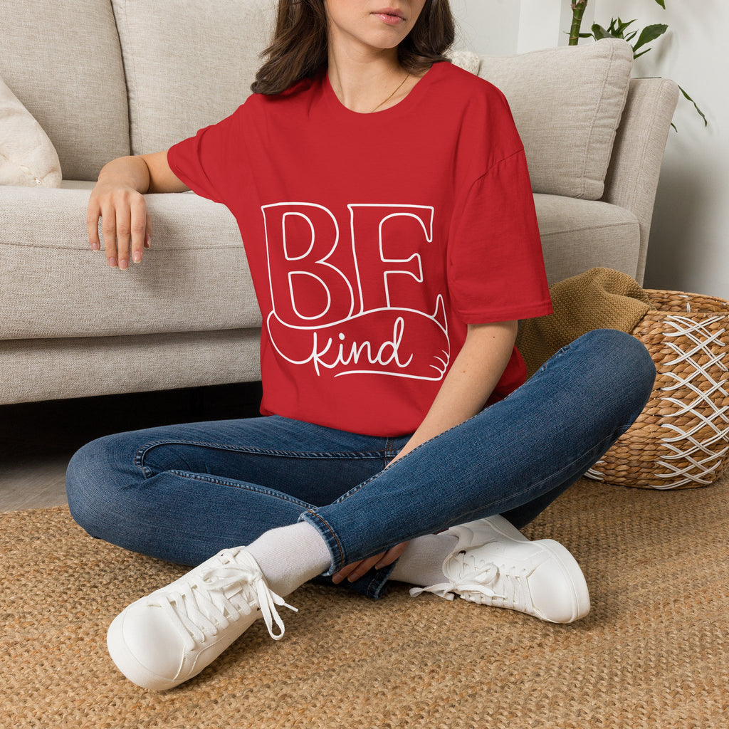 T-Shirt - BE Kind Outline Graphic Tee — Positive Message, Casual Everyday Wear