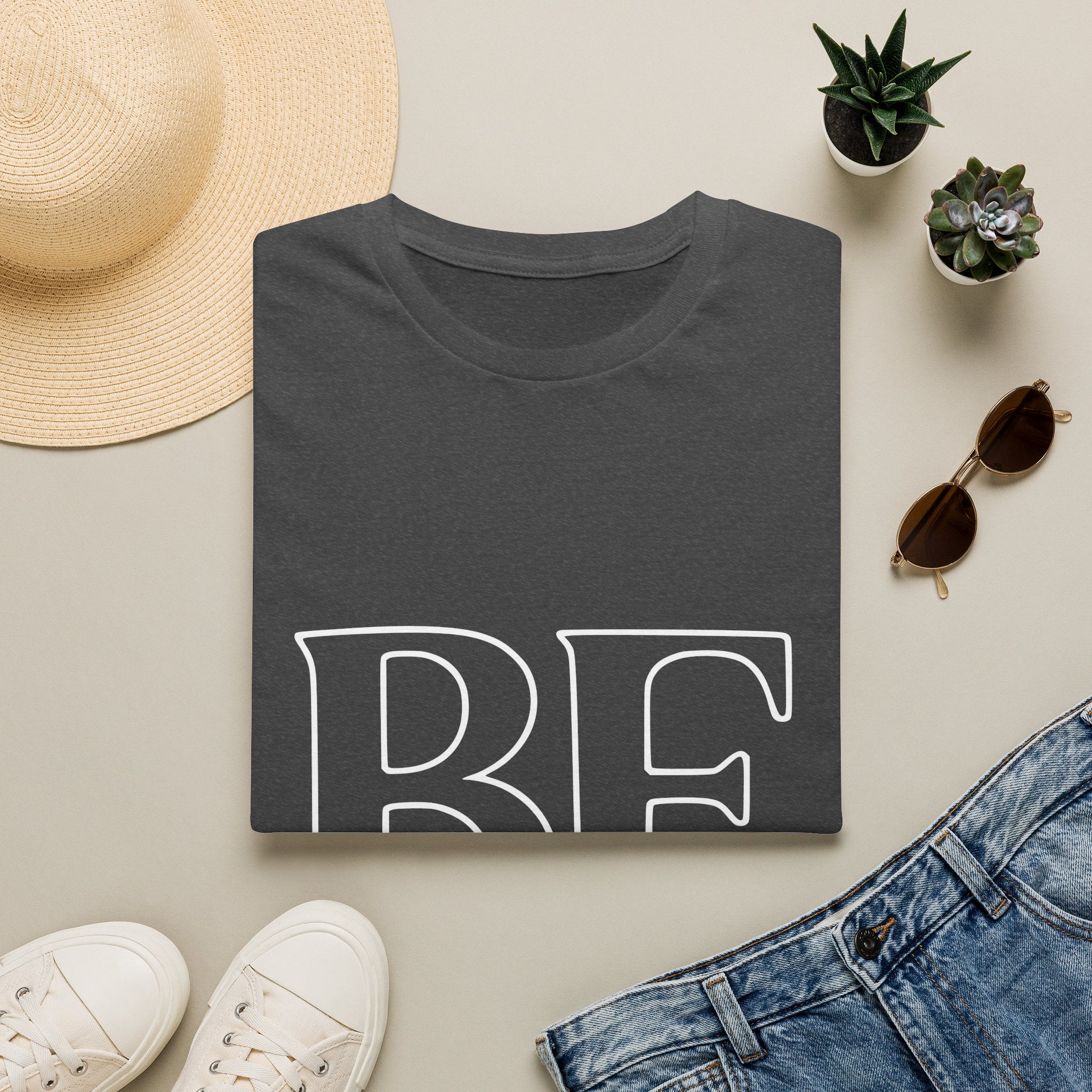 T-Shirt - BE Kind Outline Graphic Tee — Positive Message, Casual Everyday Wear