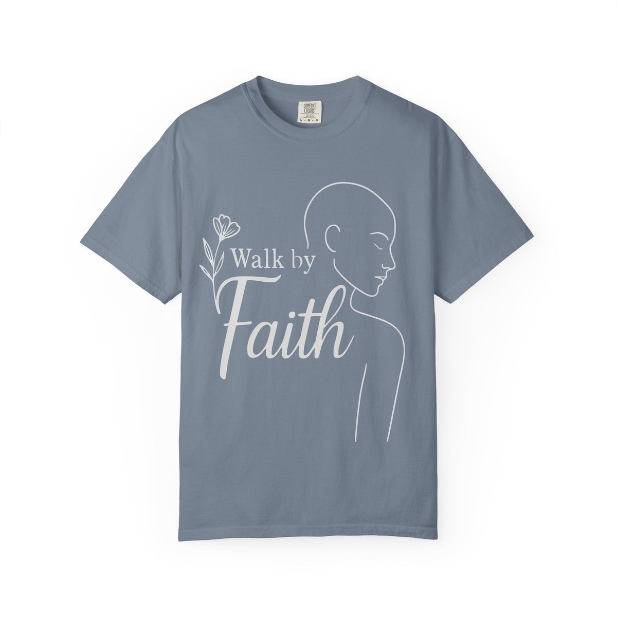 Walk by Faith minimalist Christian T-shirt inspired by 2 Corinthians 5:7