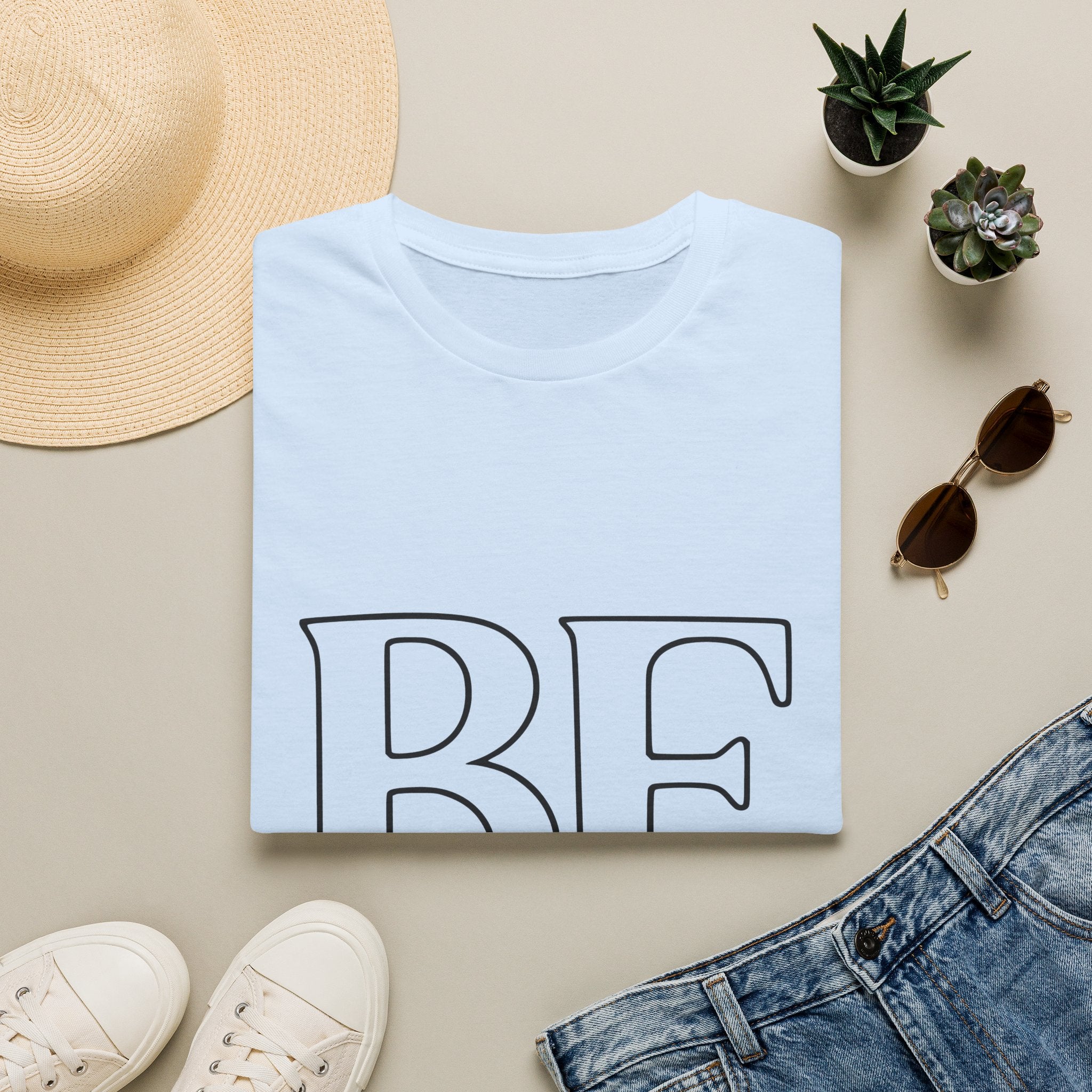 T-Shirt - BE Kind Outline Graphic Tee — Positive Message, Casual Everyday Wear