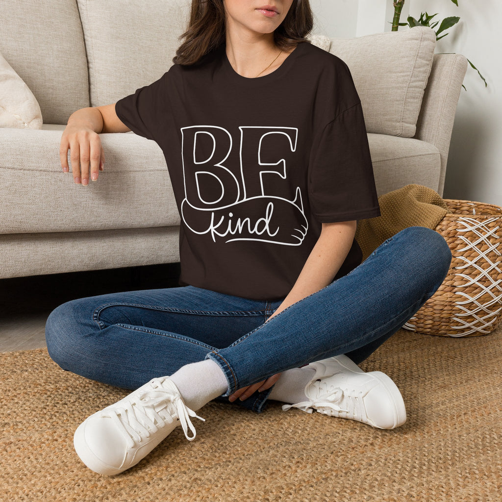 T-Shirt - BE Kind Outline Graphic Tee — Positive Message, Casual Everyday Wear