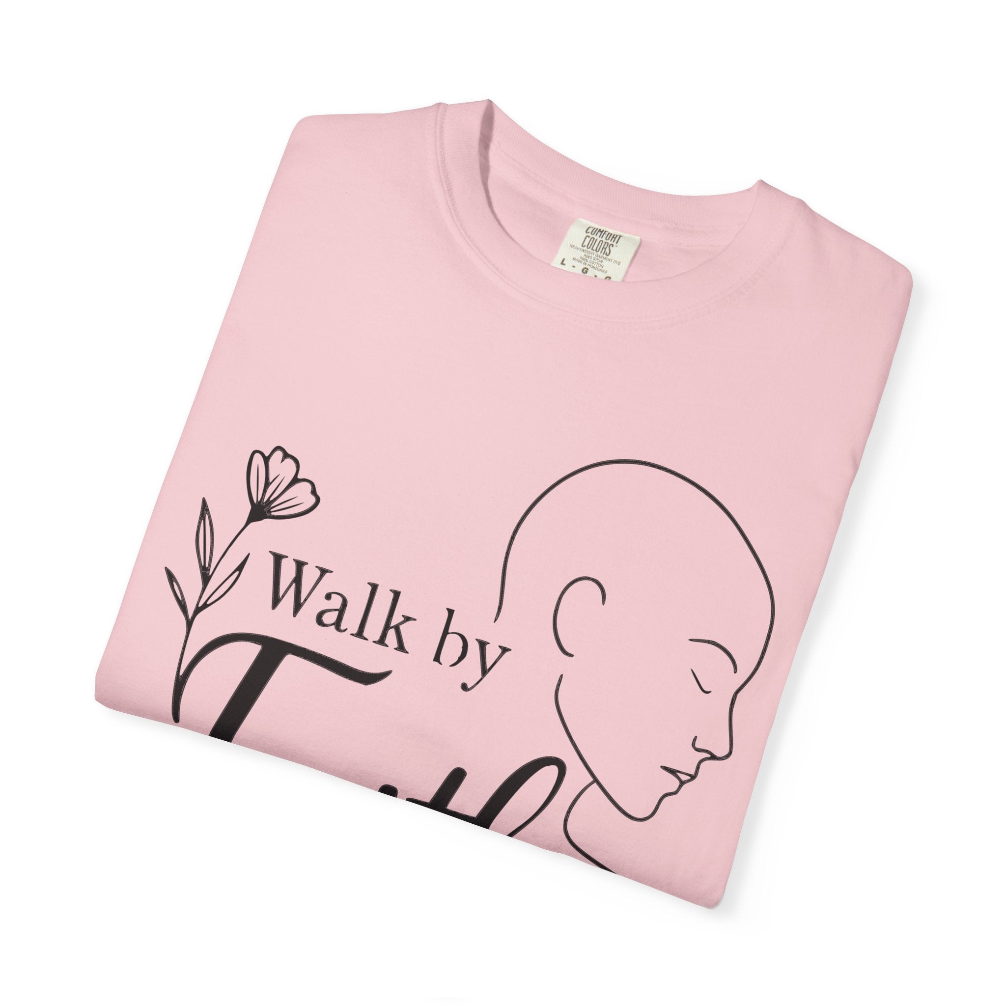Walk by Faith minimalist Christian T-shirt inspired by 2 Corinthians 5:7