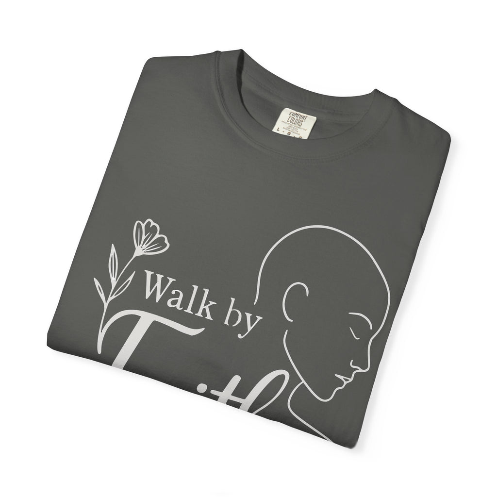 Walk by Faith minimalist Christian T-shirt inspired by 2 Corinthians 5:7