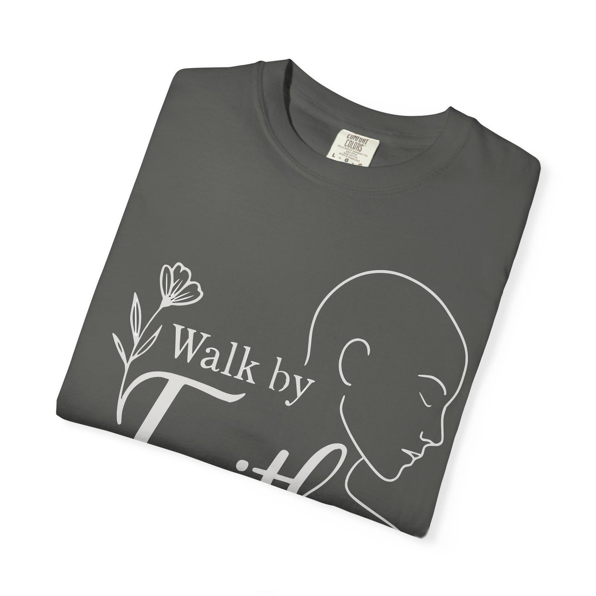Walk by Faith minimalist Christian T-shirt inspired by 2 Corinthians 5:7