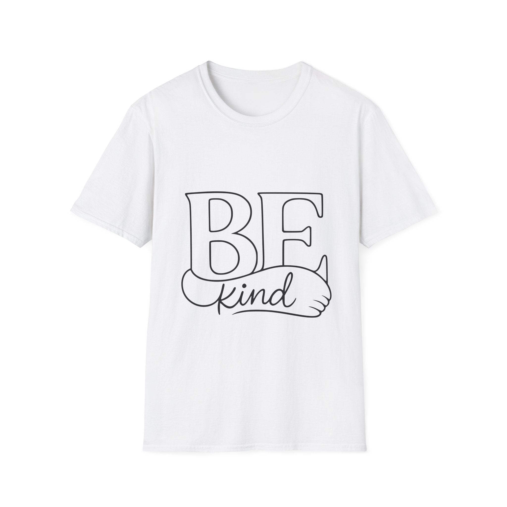 T-Shirt - BE Kind Outline Graphic Tee — Positive Message, Casual Everyday Wear
