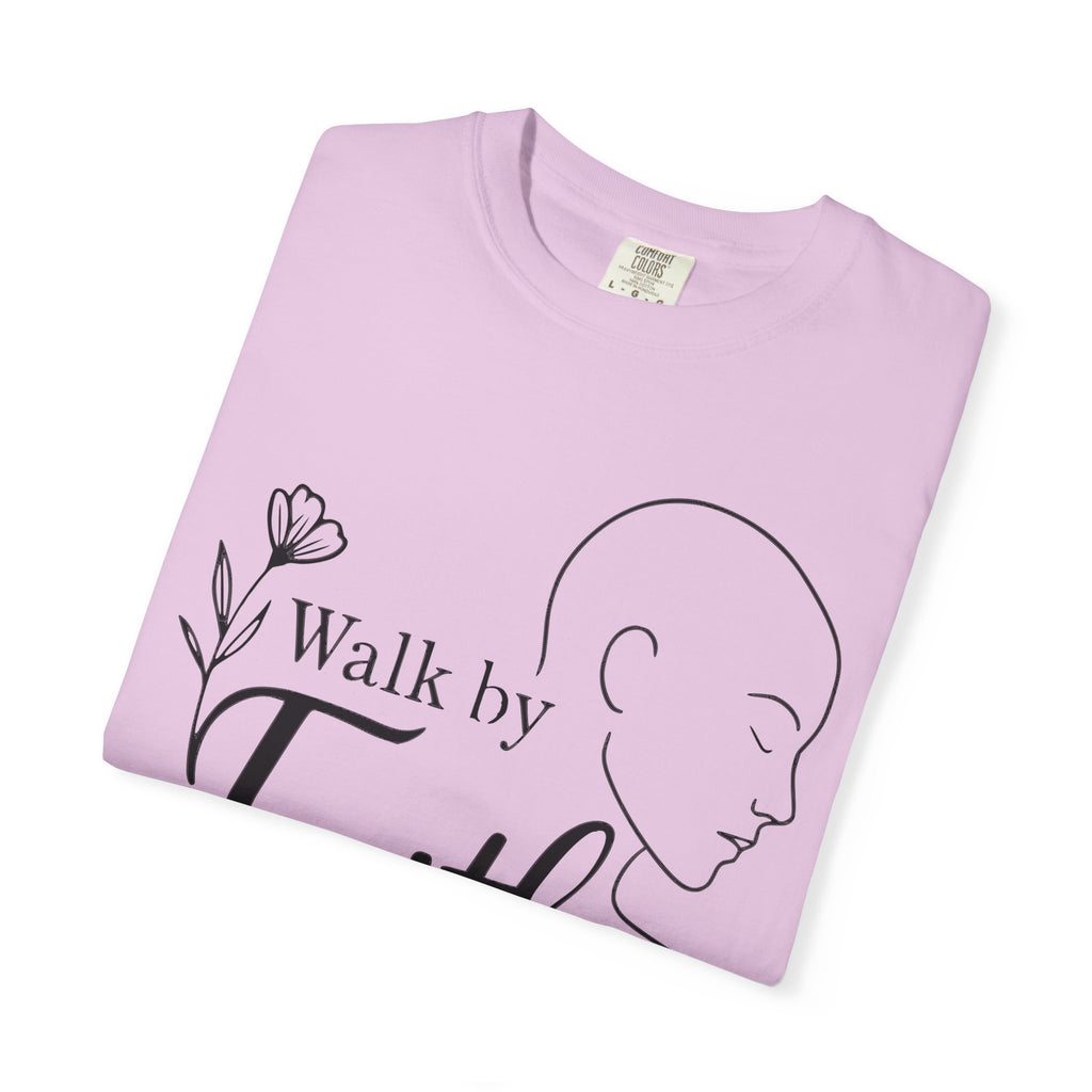 Walk by Faith minimalist Christian T-shirt inspired by 2 Corinthians 5:7