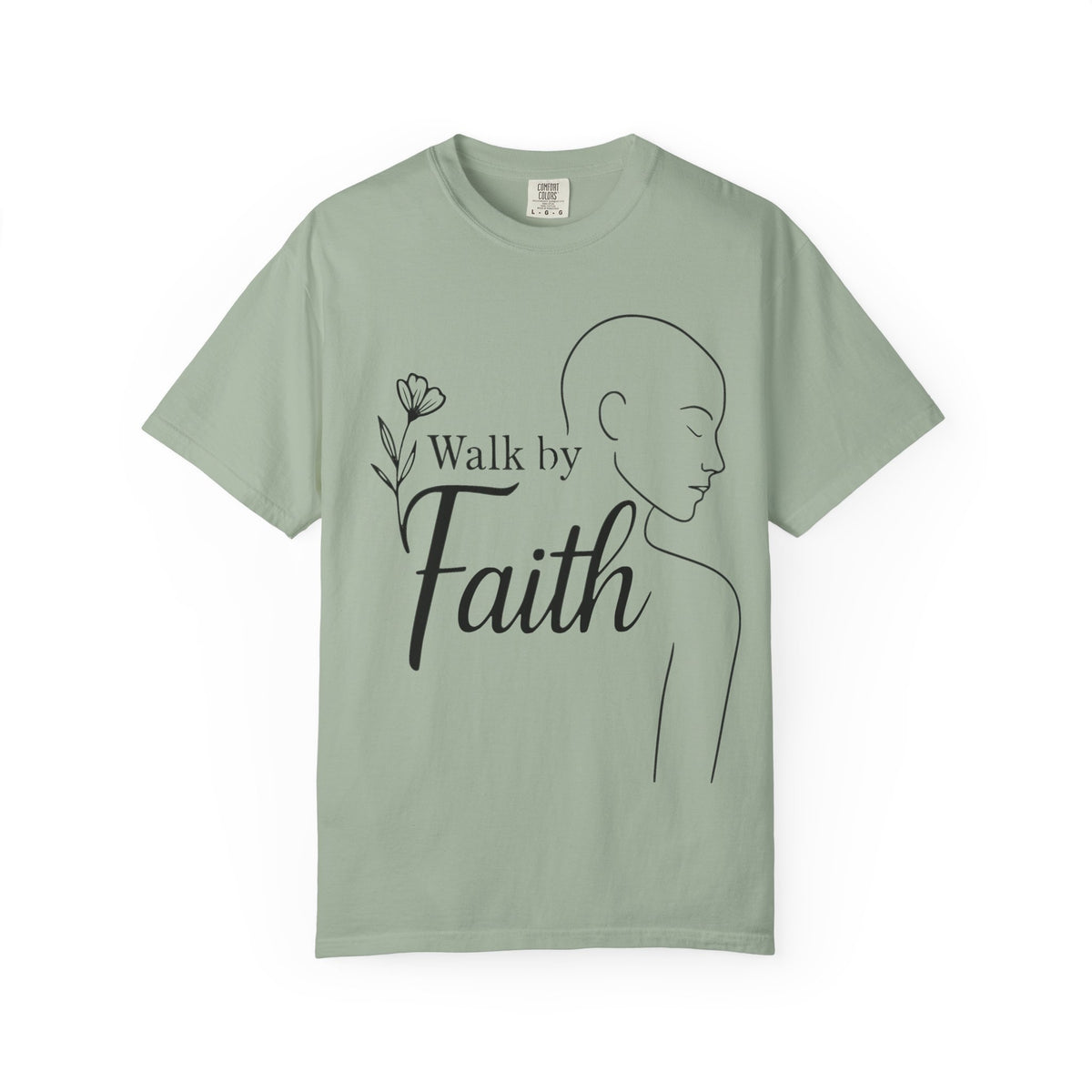 Walk by Faith minimalist Christian T-shirt inspired by 2 Corinthians 5:7