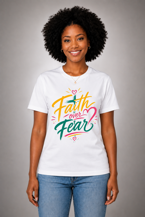 Faith Over Fear Shirt | Christian T-Shirt | Unisex Faith Graphic Tee | Inspirational Religious Shirt | Christian Apparel | Bible Believer Gift