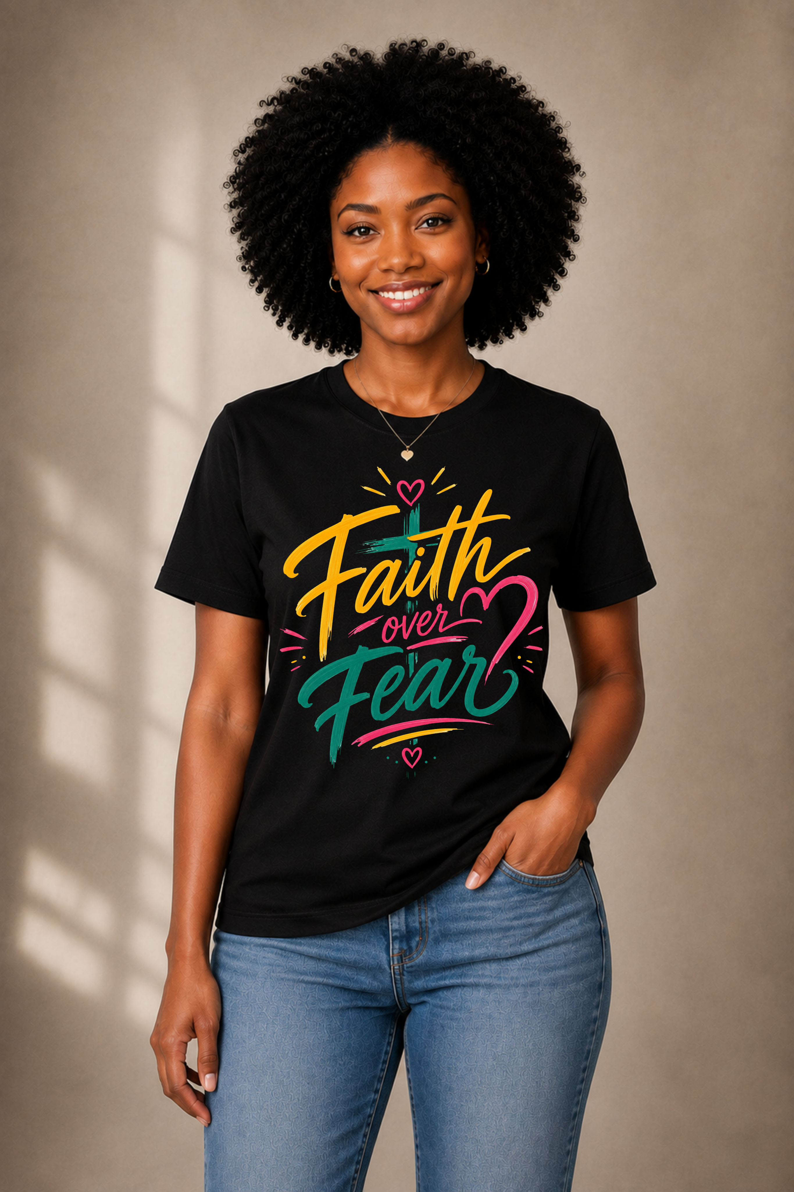 Faith Over Fear Shirt | Christian T-Shirt | Unisex Faith Graphic Tee | Inspirational Religious Shirt | Christian Apparel | Bible Believer Gift