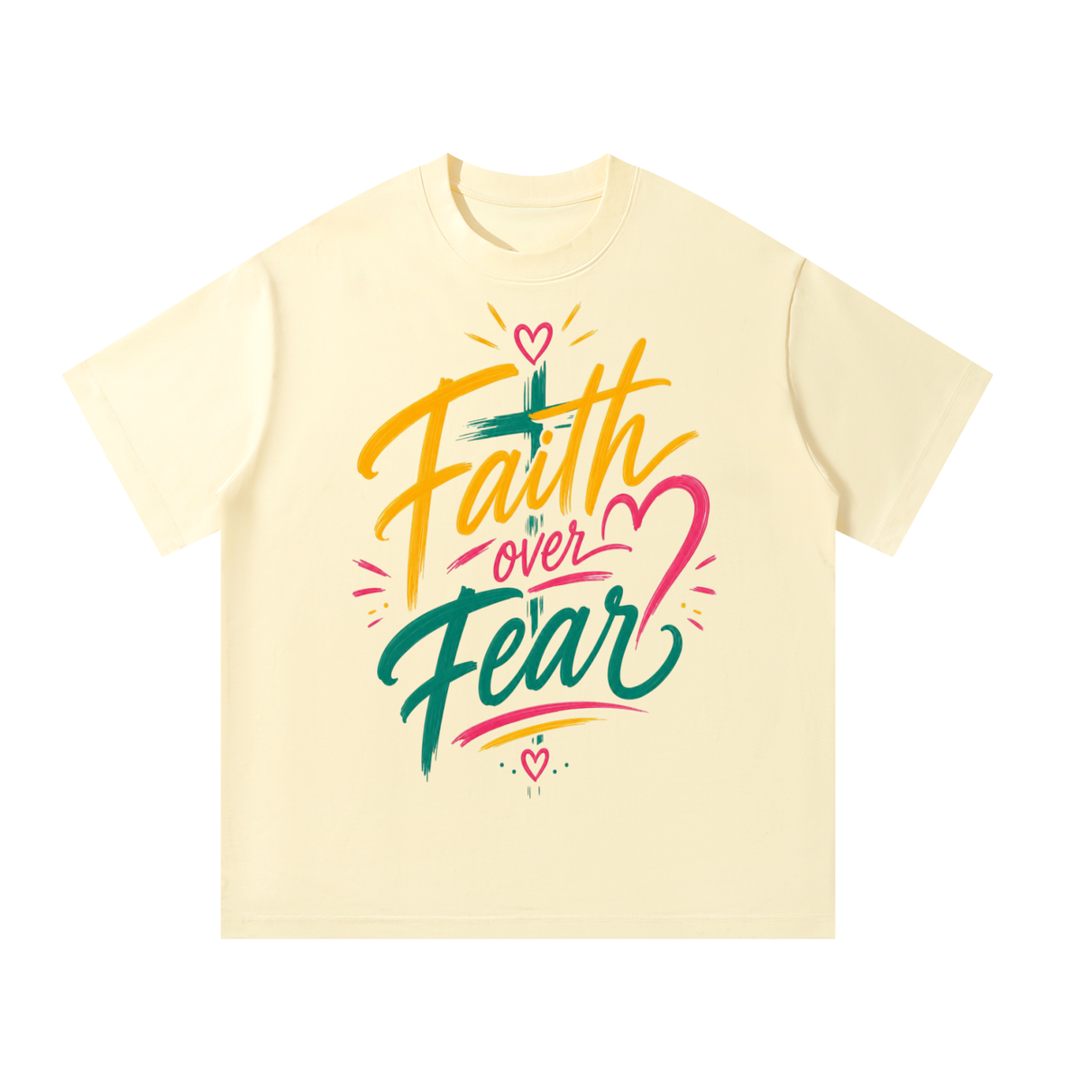 Faith Over Fear oversized Christian streetwear T-shirt