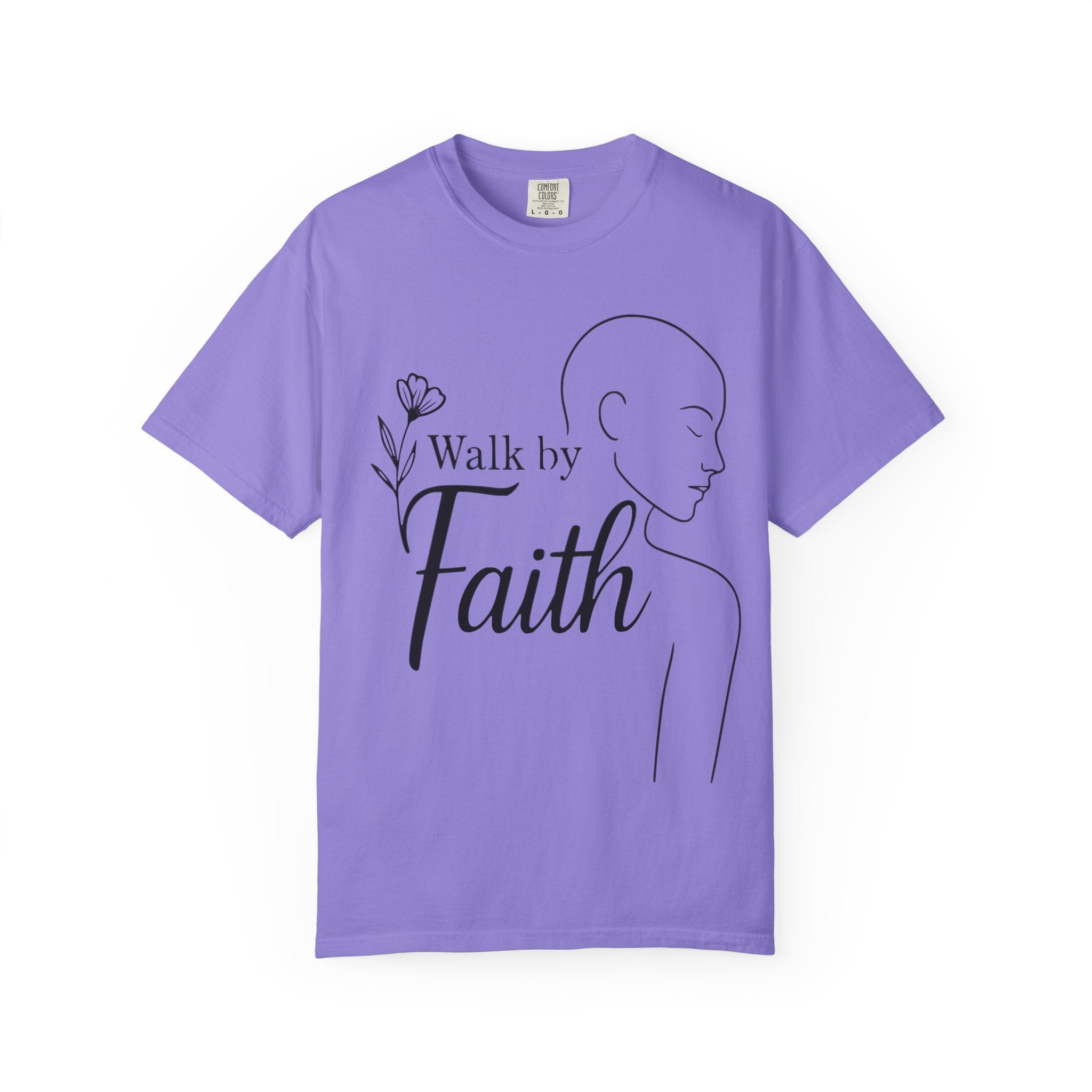 Walk by Faith minimalist Christian T-shirt inspired by 2 Corinthians 5:7