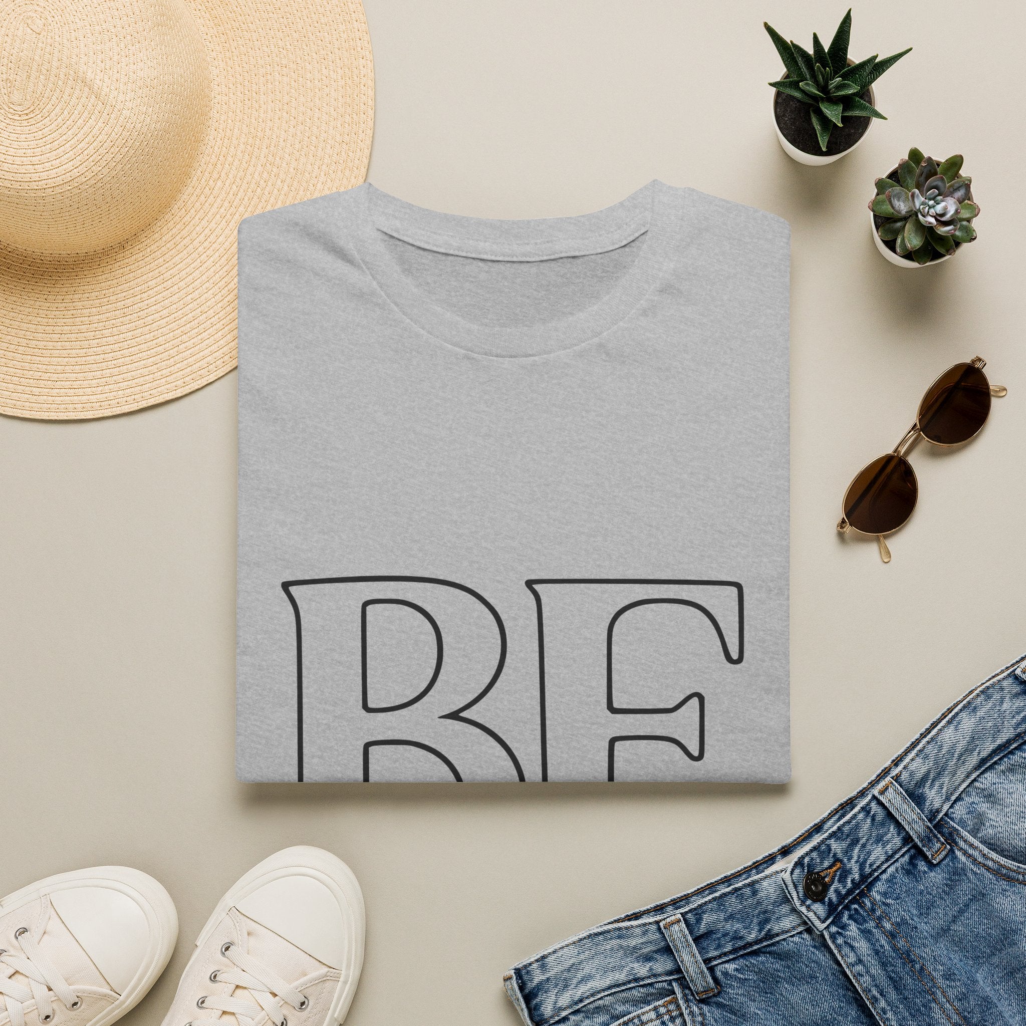 T-Shirt - BE Kind Outline Graphic Tee — Positive Message, Casual Everyday Wear