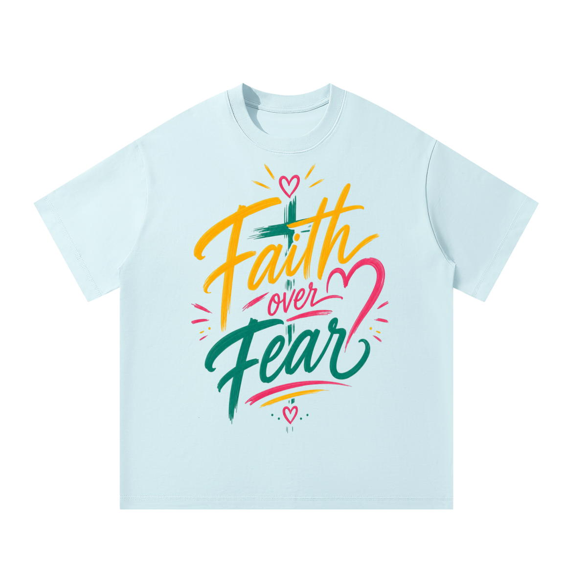 Faith Over Fear oversized Christian streetwear T-shirt