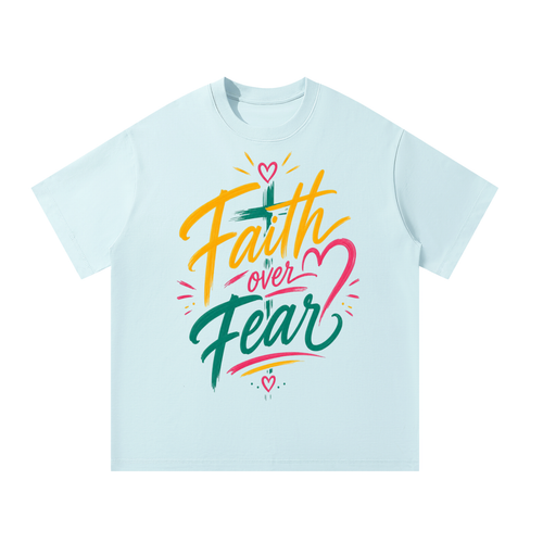 Faith Over Fear oversized Christian streetwear T-shirt