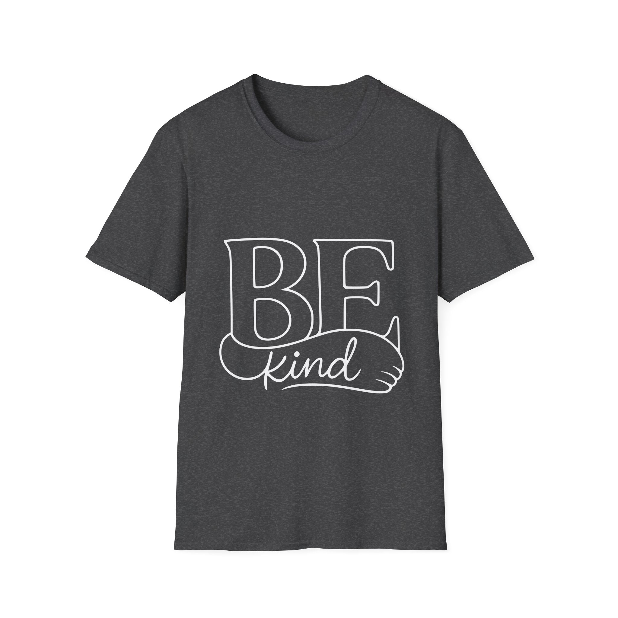 T-Shirt - BE Kind Outline Graphic Tee — Positive Message, Casual Everyday Wear