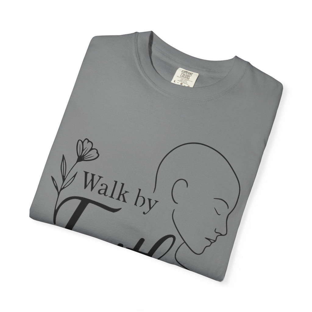 Walk by Faith minimalist Christian T-shirt inspired by 2 Corinthians 5:7
