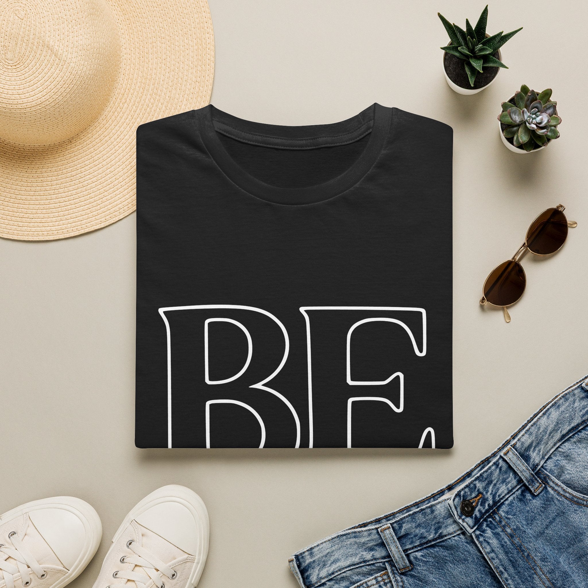 T-Shirt - BE Kind Outline Graphic Tee — Positive Message, Casual Everyday Wear
