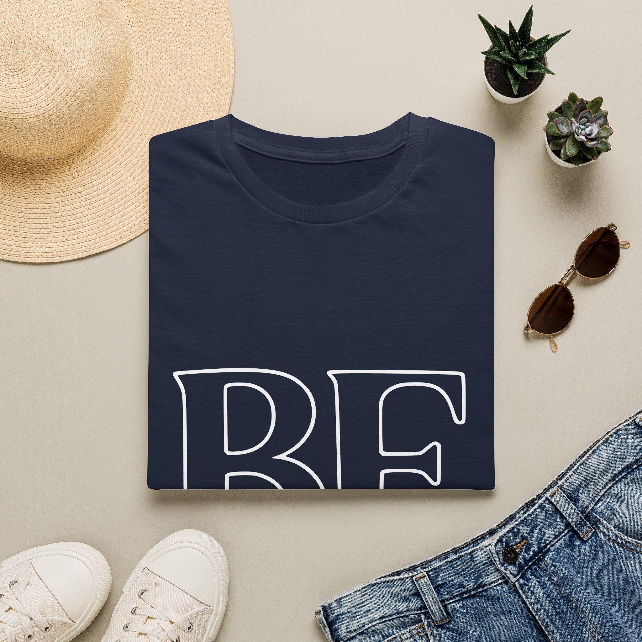 T-Shirt - BE Kind Outline Graphic Tee — Positive Message, Casual Everyday Wear