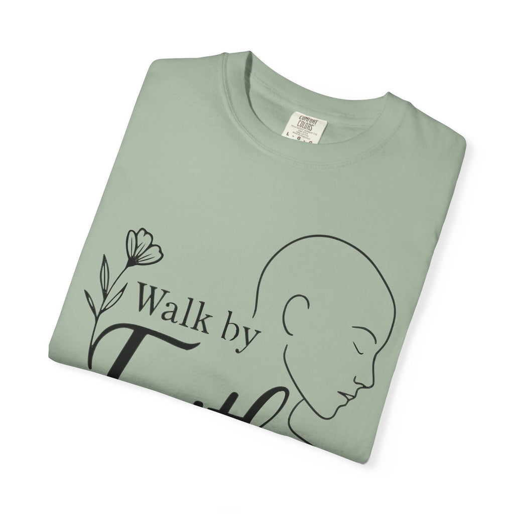 Walk by Faith minimalist Christian T-shirt inspired by 2 Corinthians 5:7