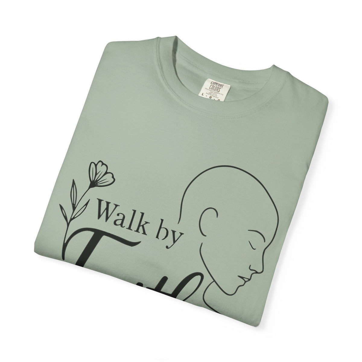 Walk by Faith minimalist Christian T-shirt inspired by 2 Corinthians 5:7