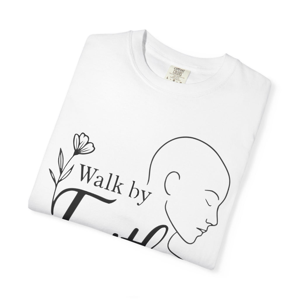 Walk by Faith minimalist Christian T-shirt inspired by 2 Corinthians 5:7