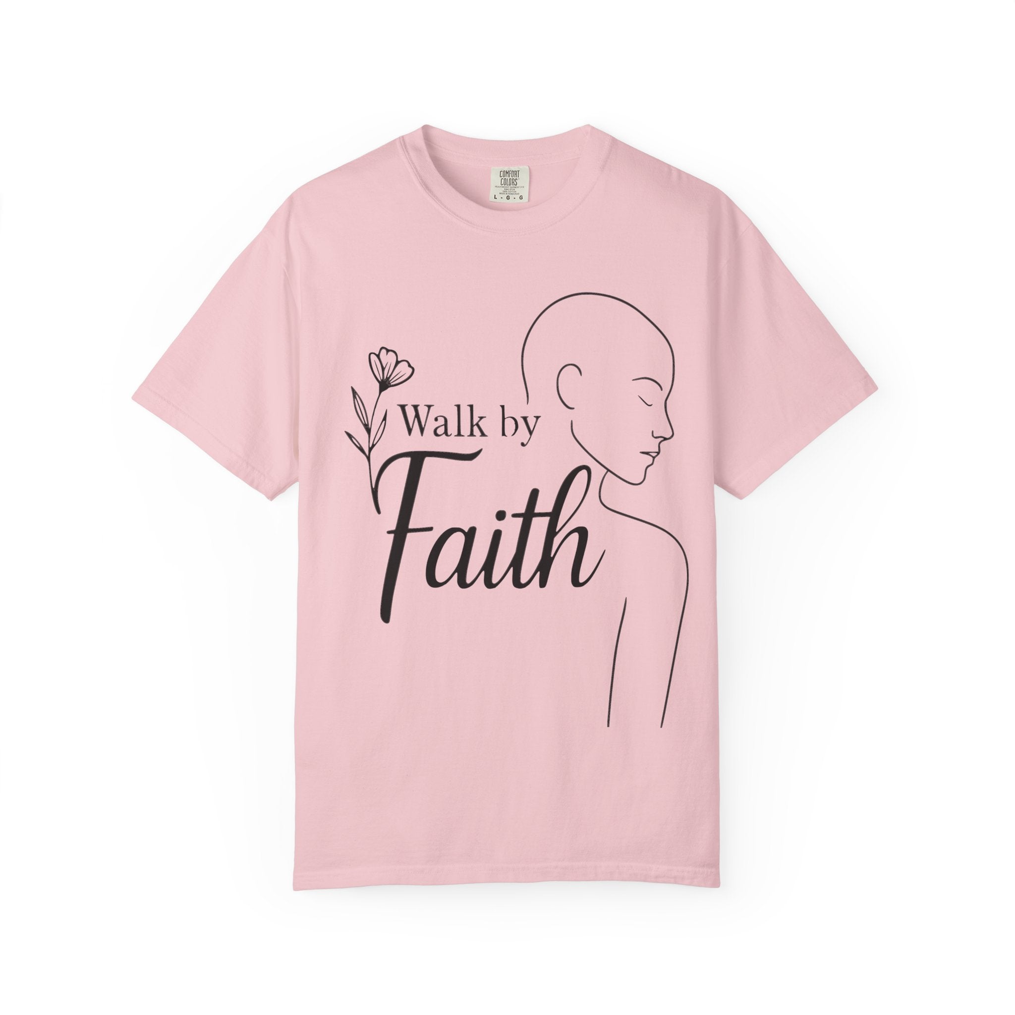 Walk by Faith minimalist Christian T-shirt inspired by 2 Corinthians 5:7