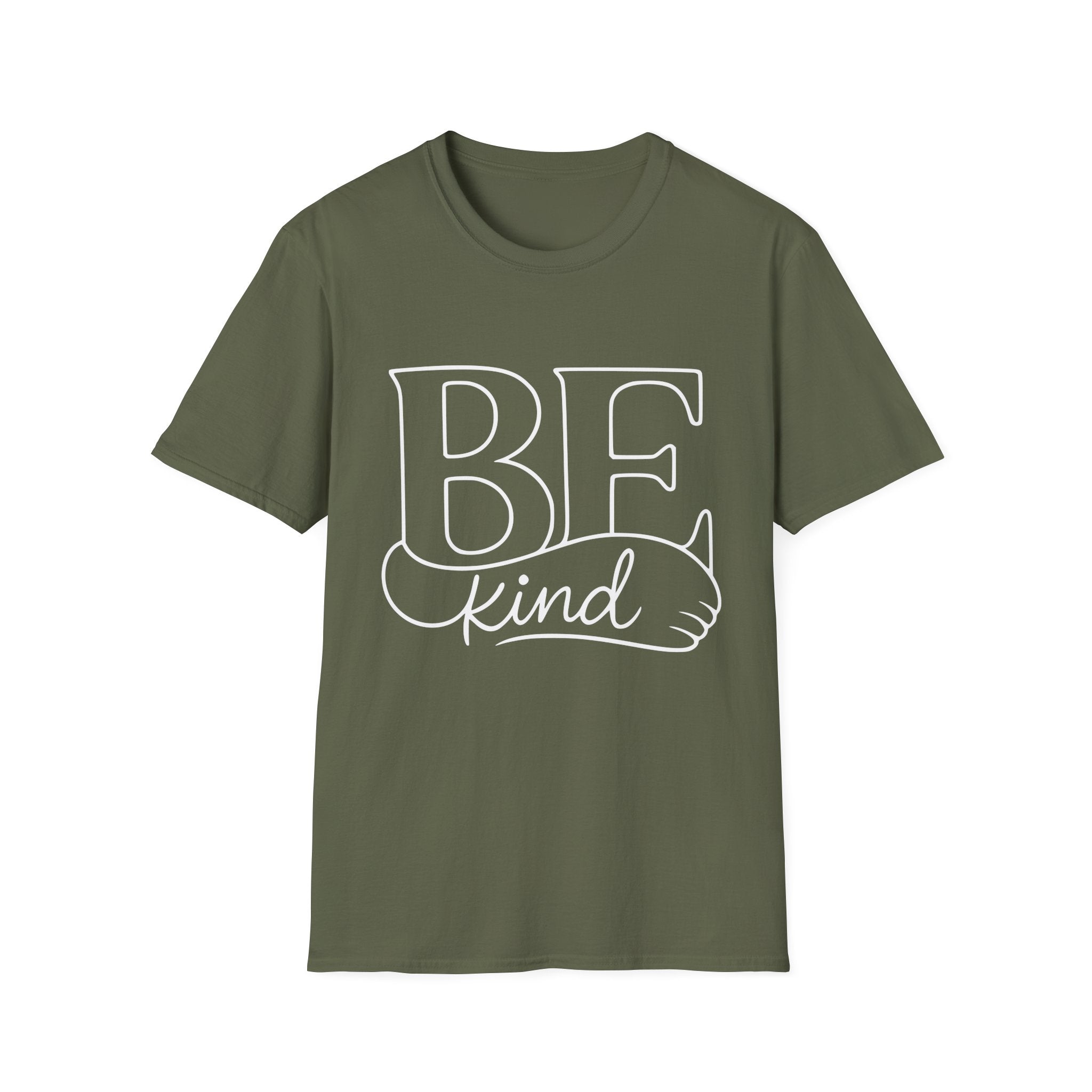 T-Shirt - BE Kind Outline Graphic Tee — Positive Message, Casual Everyday Wear