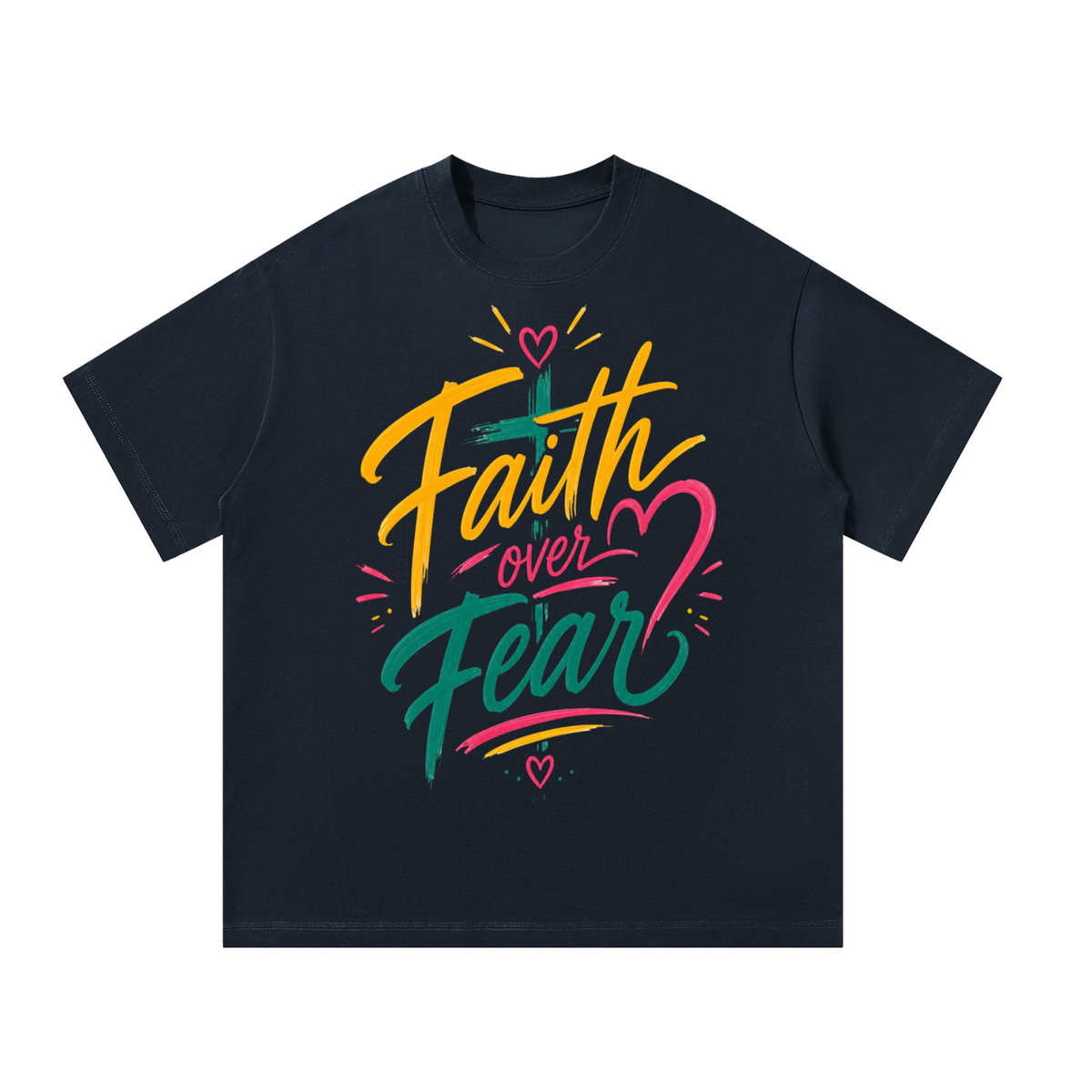 Faith Over Fear oversized Christian streetwear T-shirt