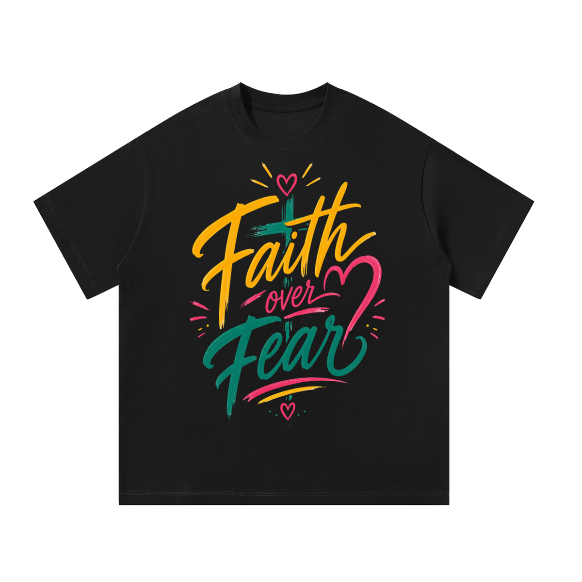 Faith Over Fear oversized Christian streetwear T-shirt